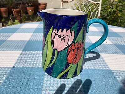 Buy Gorgeous Vintage Honiton Pottery Signed AH Hand Painted  Stylised Tulips  Jug • 10£