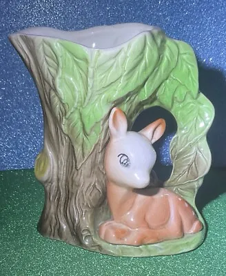 Buy Vintage 1960s Withernsea Eastgate Pottery England Fauna Fawn Posy Vase (X1) • 4.95£
