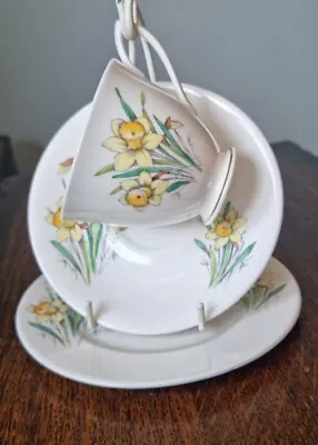 Buy 1950s Royal Albert Flower Of The Month Trio Cup Saucer Plate No.3 March Daffodil • 38£