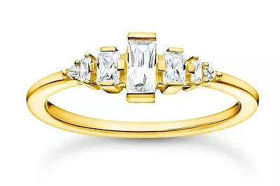 Buy THOMAS SABO Womens Jewelry Ring Vintage Gold White Stones TR2347-414-14 • 68.11£