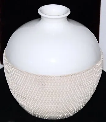 Buy Bitossi Raymor Pottery Vase Italy WHITE Honeycomb Matte Gloss Finish Mid Century • 921.37£