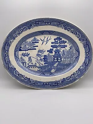 Buy Vintage Blue Willow Churchill Serving Plate • 12.92£