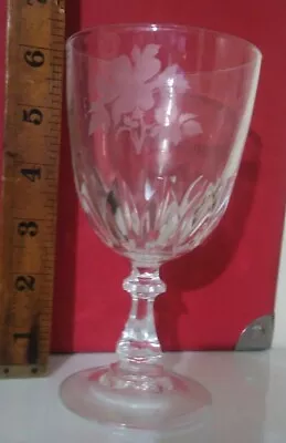 Buy Antique Wine Glass Port Sherry Etched Engraved Design Good Capacity 15cm  • 16£