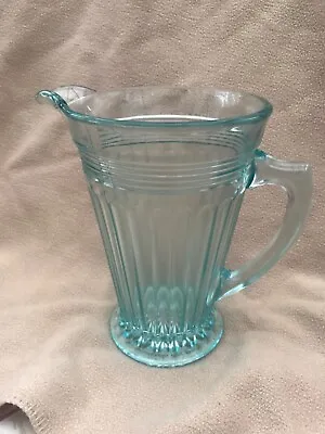 Buy Art Deco Blue/Aqua Glass Water/Lemonade Jug Depression Glass. • 34.80£