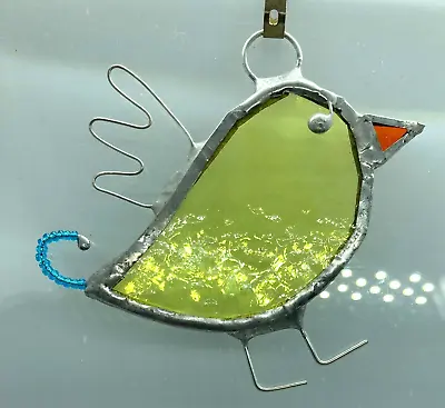 Buy F347 Stained Glass Suncatcher Hanging Easter Chick Bird 10cm Yellow • 9.50£