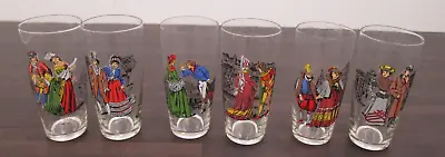 Buy X6 Glass Tumblers With Couples In Historic Dress Approx. 5  Tall 2.5  Across • 6.99£