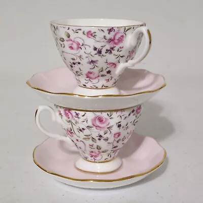 Buy 2 ROYAL ALBERT Tea Cup & Saucer  FINE BONE CHINA ROSE CONFETTI   Made In England • 66.57£