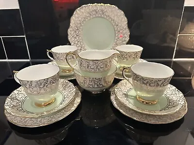 Buy Set Of Ashley Fine Bone China - 22kt. Gold 4-cup 4 Saucer 4 Side Plate And Extra • 30£