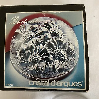 Buy Cristal D'Arques Lead Crystal Paperweight Flowers Design Boxed Unused • 9.99£