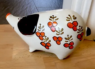 Buy Money Box Ceramic Pig Arthur Wood Vintage 5125 Hand Made Painted Piggy Bank • 15£