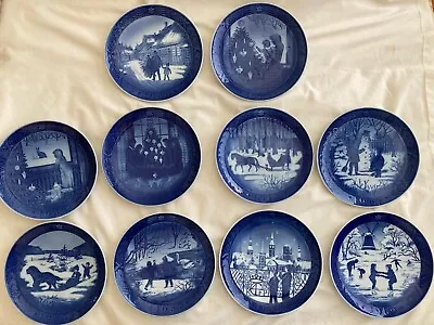 Buy Vintage Royal Copenhagen Christmas Lot Of 10 Plates - 1980s 80 To 89 Plate 7” • 96.43£