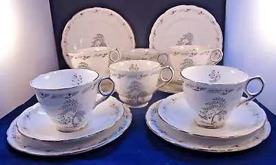 Buy 18 Piece Art Deco Royal Stafford Spinney Cups, Saucers & Side Plates. Grey Trees • 22.50£