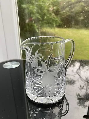 Buy Royal Brierley Lead Crystal Cut Glass Small Jug In Fuchsia Design • 20£