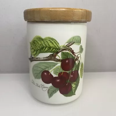 Buy Portmeirion Pomona Late Dark Cherry Storage Jar Ceramic Wooden Lid Garden • 12.59£