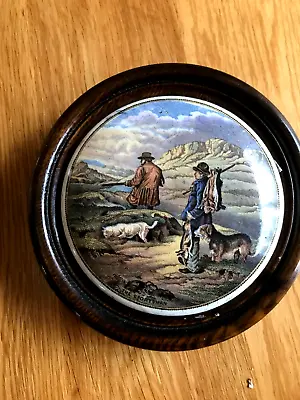 Buy Rare Pratt Ware Pot Lid  The Sportsman  1800's, With Wooden Frame • 10£