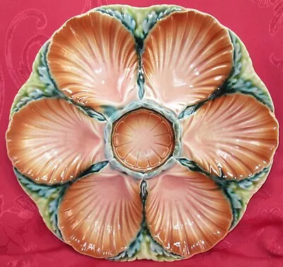 Buy Antique French Sarreguemines Oyster Majolica Plate • 115.56£