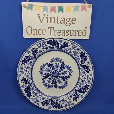 Buy Ridgway DEAK Lunch Plate (9⅜ ) Blue & White Flowers & Leaves * Antique C1880 VGC • 9.98£