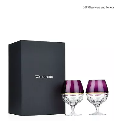 Buy Waterford Crystal Elysian Amethyst BRANDY Set Of Two Glasses By Jo Sampson • 195£