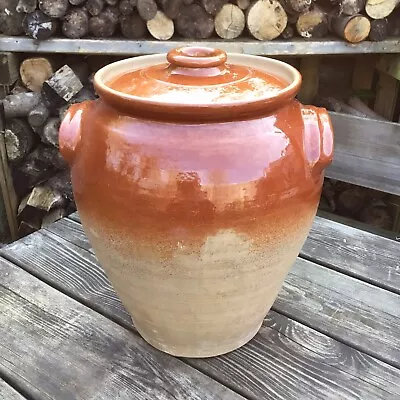 Buy Old Vintage Large Stoneware Studio Art Pottery Country Kitchen Storage Crock Jar • 75£