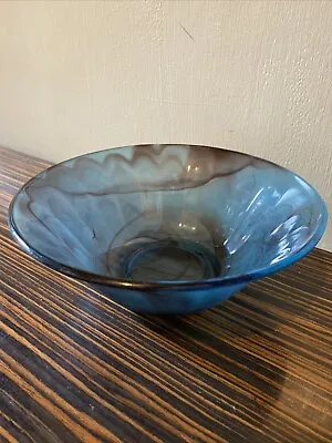 Buy Vintage Swirl Glass Bowl Blue/Green Retro 9” Dia X 3” H • 9£