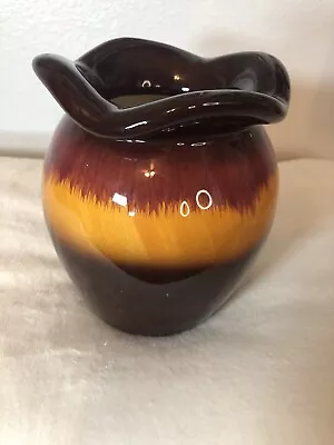Buy Teleflora Ceramic Vase Orange/brown Horizontal Stripe 6” Length Round Hand Wash • 38.47£