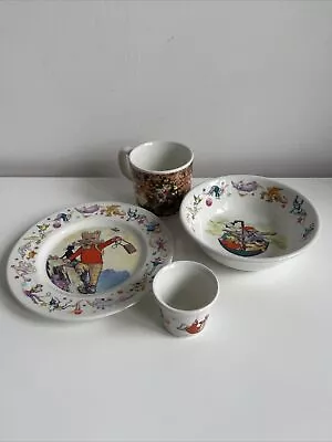 Buy Vintage Wedgwood Rupert Bear 4 Piece Child’s Set Plate Bowl Mug Egg Cup 1988 EUC • 25£