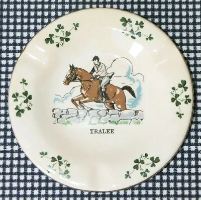 Buy Vtg Carrigaline Cork Ireland TRALEE Souvenir Ashtray 5⅝in Horse & Rider Shamrock • 3.99£