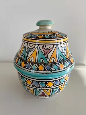 Buy Rare Moroccan Glazed Maiolica (Majolica) Jar, Vintage Early 60s • 136.08£