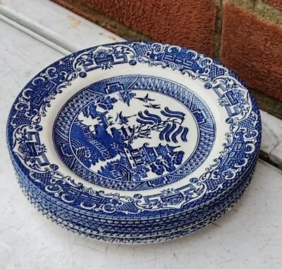 Buy English Ironstone, Set Of 6 Blue Willow China Side Plates, Various Makers VGC • 24£