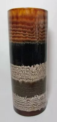 Buy Tall 12 Inch ROYAL HAEGER Cylinder Earth Tones Drip Glaze Vase • 52.17£
