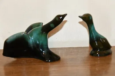 Buy Blue Mountain Pottery Two Small  Birds Duck And Goose 10 Cms High Approx • 5£