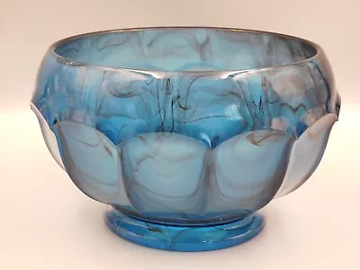 Buy LARGE VINTAGE GEORGE DAVIDSON BLUE VEIN 8 1/2 , 21.5cm CLOUD GLASS BOWL. • 29.99£