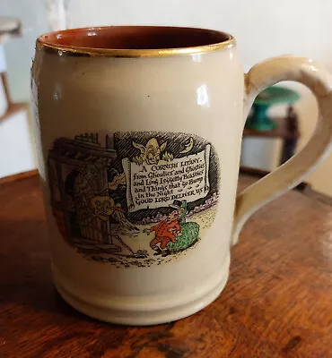 Buy Vintage Cornwall Pottery  Mug Cornish Litany Ghosties And Ghoulies Scary Scene • 15£