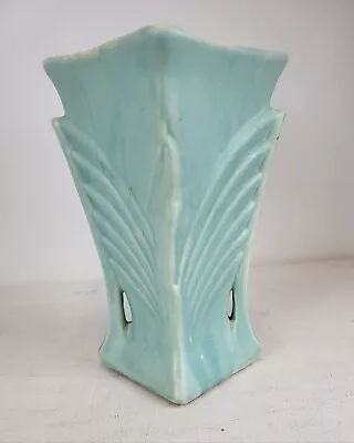 Buy Vintage McCoy USA Pottery Art Deco Matte Pastel Green Vase Signed  • 38.52£