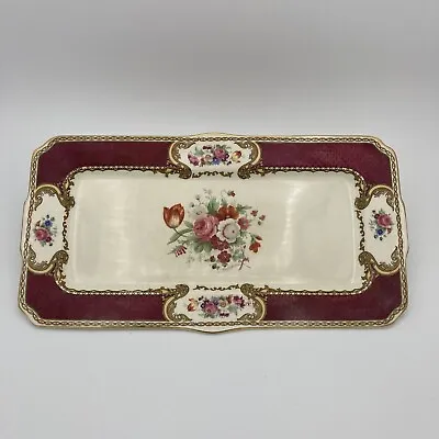 Buy ROYAL CROWN MYOTT’s FLORAL RECTANGLE PLATTER MADE IN STAFFORDSHIRE ENGLAND • 14.22£