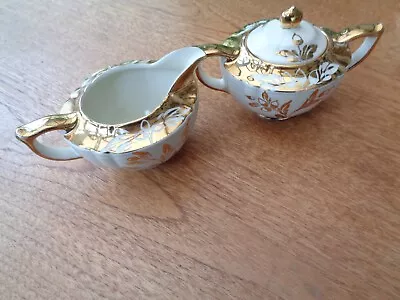 Buy Sadler Pottery. Beautiful Cream And Gold Milk Jug And Suger Bowl. Flawless • 7.50£