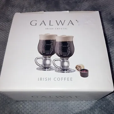 Buy Galway Crystal Irish Coffee Glasses PAIR. With Instructions. NEW Boxed Ireland • 46.48£
