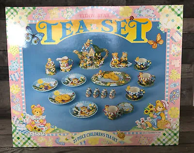 Buy Childrens Teddy Bear Tea Set Ceramic 23 Piece Hand Painted 1996 Complete • 124.99£