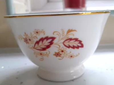 Buy Vintage Royal Osbourne Fine Bone China Red & Gold Leaf Design  Sugar Bowl • 5.50£