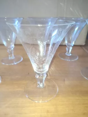 Buy Six Glasses Water Crystal Decor Flower And Border Dlg Baccarat St Louis • 137.17£