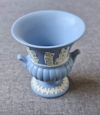 Buy Wedgewood Jasper Ware Blue Small Urn Bud Vase Mythology 8.5cm H VGC • 6.50£