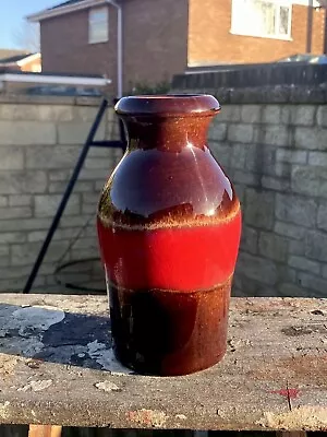 Buy West German Pottery Brown & Red Stripe Vase Scheurich Keramik 523-18 1960s’ • 15£