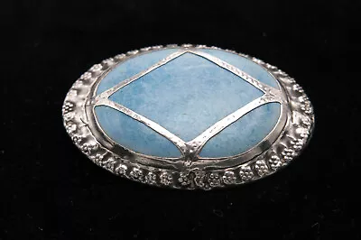 Buy Vintage Art Pottery And Silver Art Deco Mounted Brooch Ruskin Or Similar • 30£