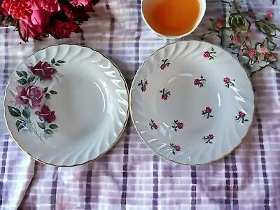 Buy Two English Rose Bone China Bowls Ridgway • 9.99£