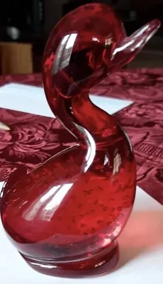 Buy Whitefriars Vintage Ruby Red Glass 'Dilly Duck' Figurine Excellent Condition • 35£