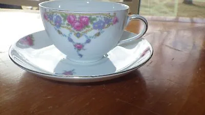 Buy Fine China Cup And Saucers Pink Rose Floral VIT202  VICTORIA CZECH  5 Sets • 44.40£