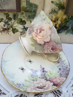 Buy Pretty Duchess China Floral Quatrefoil Shape Duo Pink Roses Country Gardens New • 16£