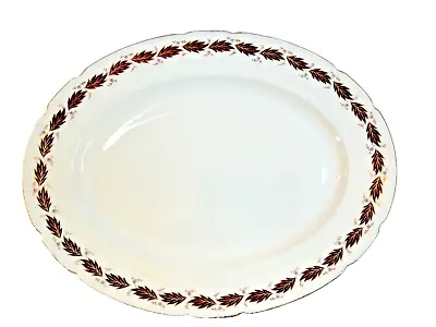 Buy Paragon Elegance Burgundy Gold Leaf Pattern Fine Bone China 13 1/4” Oval Platter • 19.87£