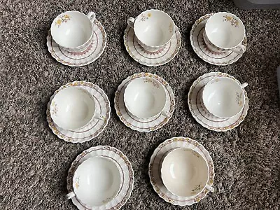 Buy Spode Copeland Buttercup Cup And Saucer Sets Old Mark Yellow Flowers Set Of 8 • 89.99£