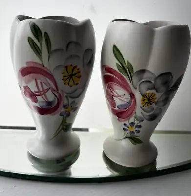 Buy Pair Of Hand Painted Vintage E. Radford Ceramic Vases Pat. No. 974 • 6£